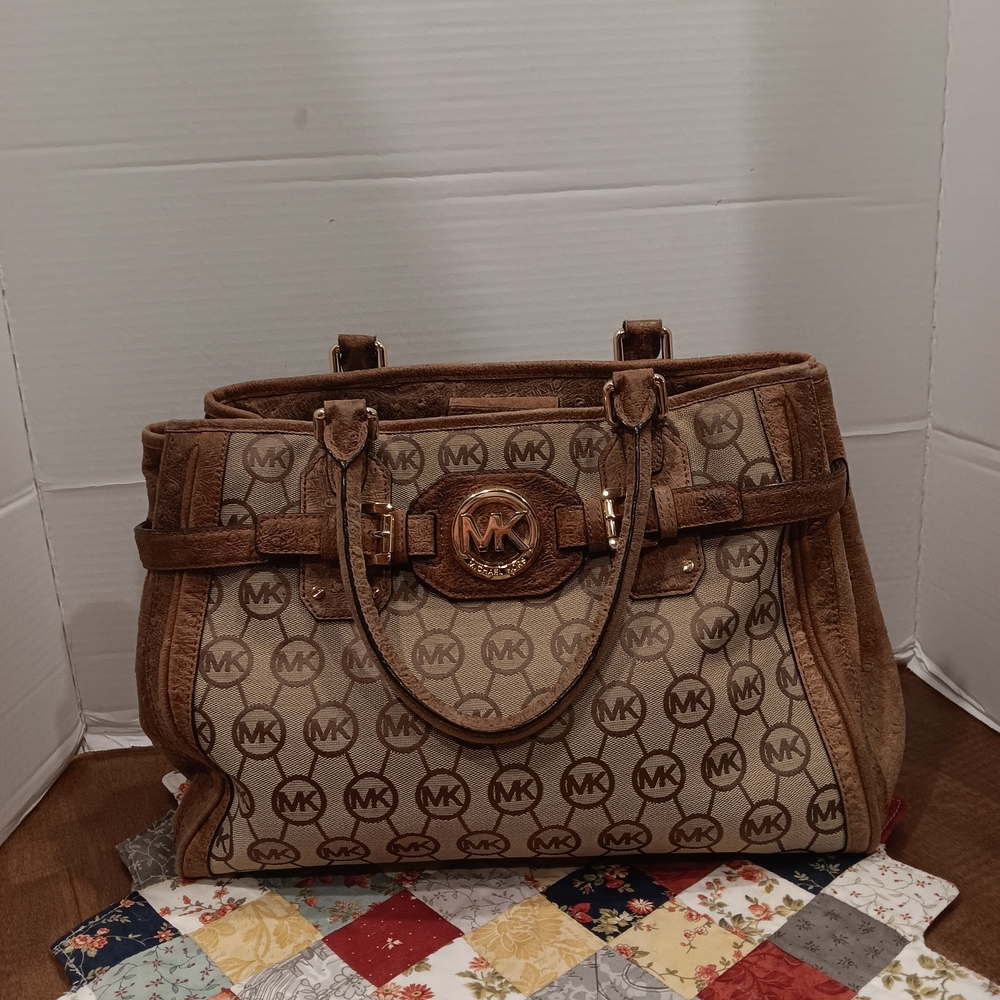 Michael Kors Brown Signature Logo Satchel